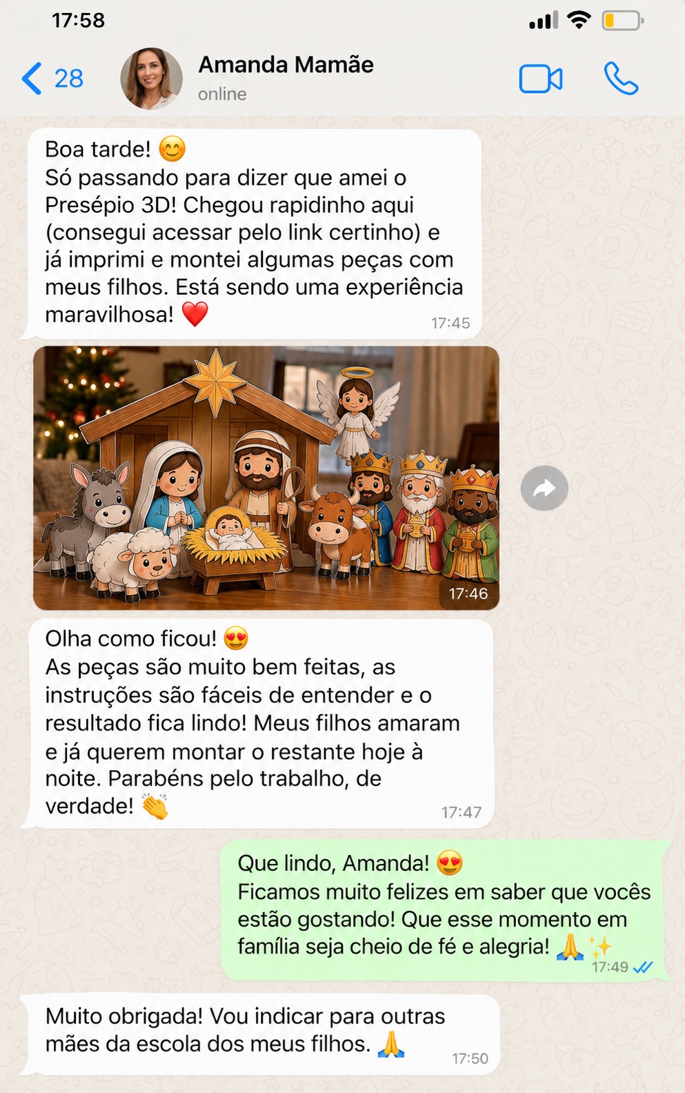 Feedback de uma mãe sobre montar o presépio com os filhos
